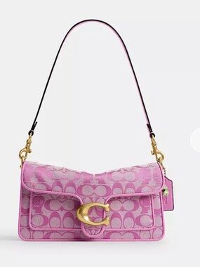 Coach x Brain Dead Pink Signature Jacquard tabby C-Clasp Shoulder Bag